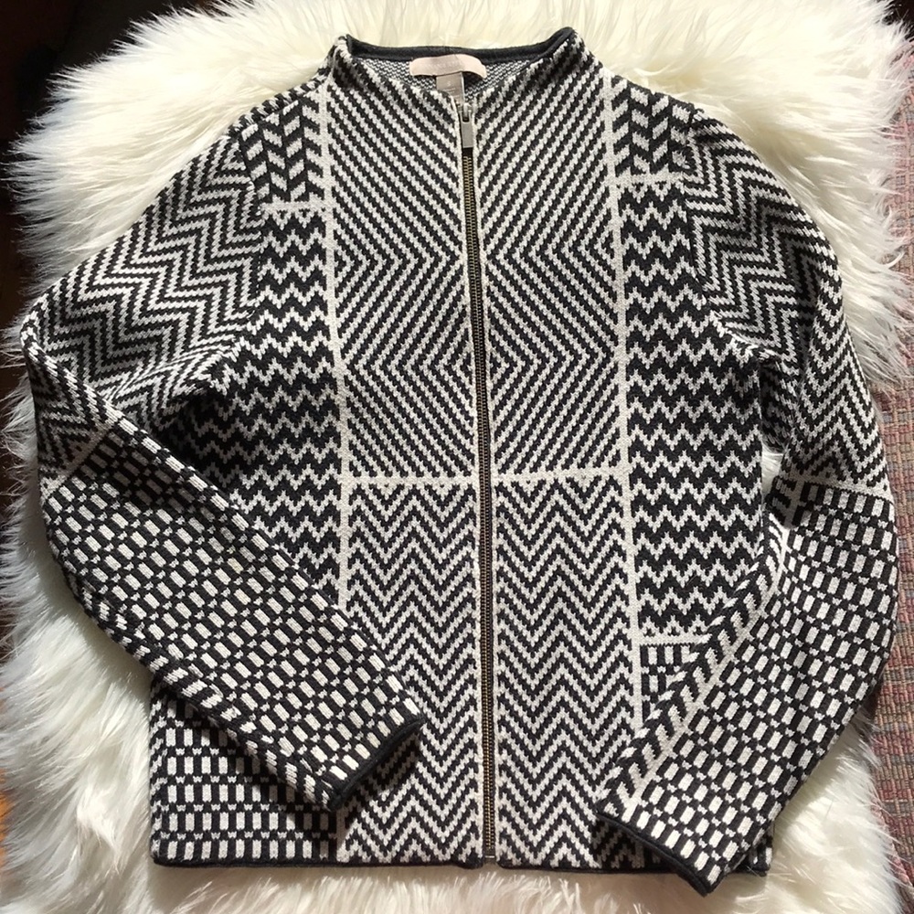 Cotton & cashmere Banana Republic zip sweater